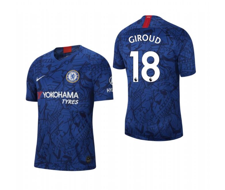 Men's Chelsea #18 Olivier Giroud Blue 2019 Soccer Club Home Jersey